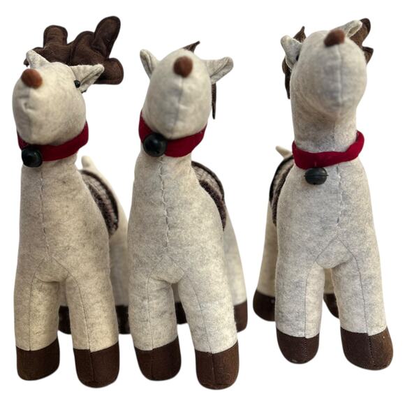 Ellsworth Avenue Weighted Reindeer Plush Decor 15" Tall Set of 3 - Picture 4 of 9